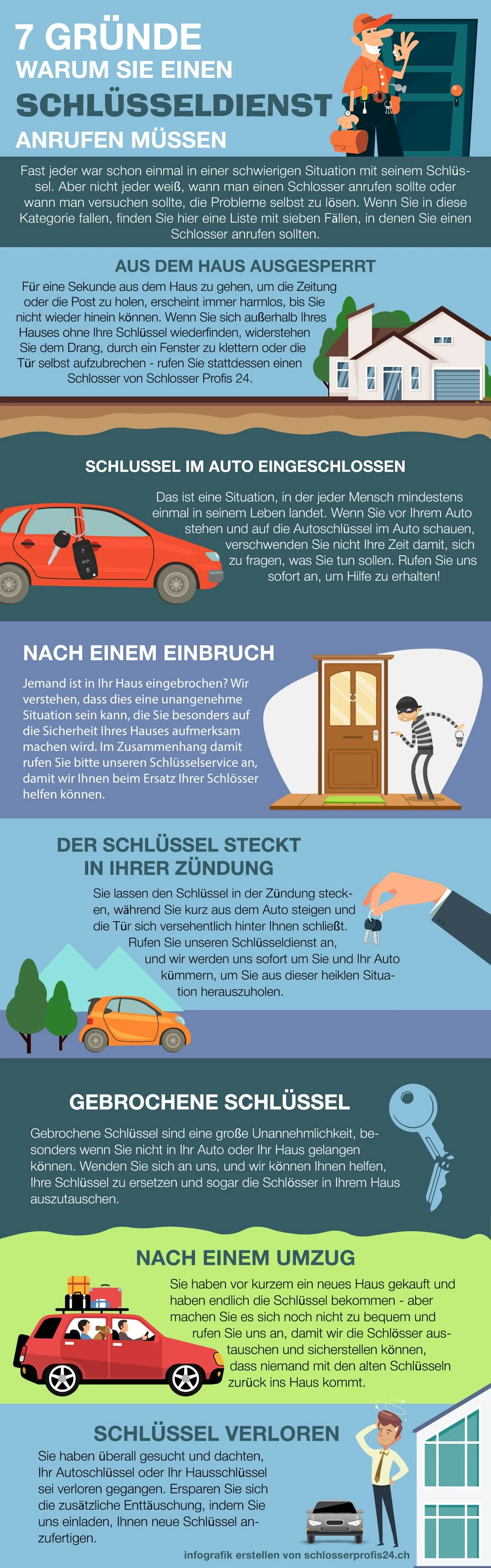 Ingografik: 7 Gründe, warum Sie einen Schlüsseldienst anrufen müssen