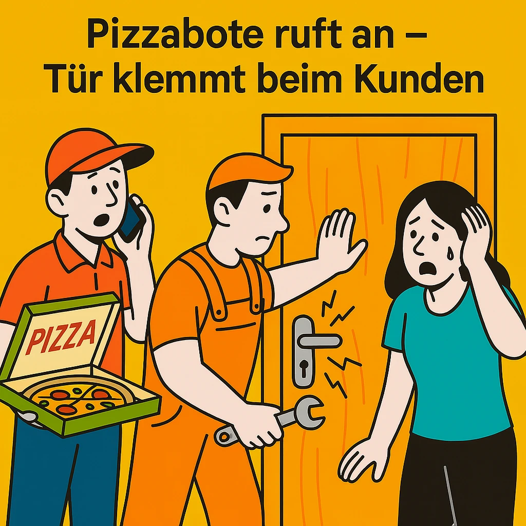 Pizzabote ruft an – Tür klemmt beim Kunden